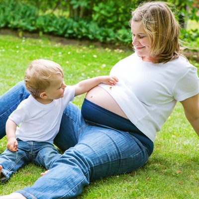 Pregnant woman with toddler